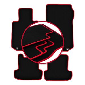 Piros szegélyű velúr szőnyegek a következő modellekhez: Mercedes W207 Coupé E-osztály (2009-)