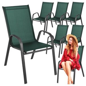 Krzesła ogrodowe metalowe na taras balkon fotel ogród zielone komplet 6 szt 144806760 - Kerti fotel & Szék
