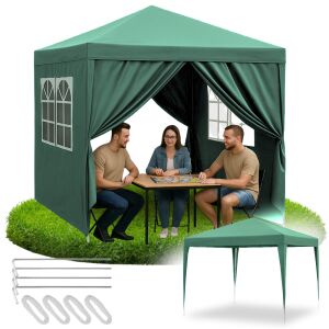 Pawilon ogrodowy namiot handlowy imprezowy altana 4 ścianki boczne okna xxl