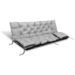 Kerti párna 180x60x50 cm + 2 párna hintapadhoz, vízálló, világos szürke