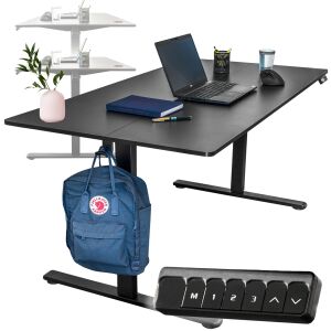 Biurko elektryczne regulowane 120x60cm regulacja wysokości 72-118cm czarne