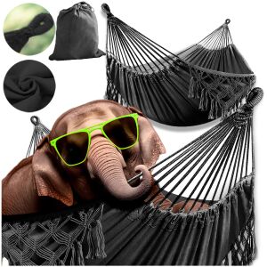 Duży hamak ogrodowy turystyczny boho huśtawka boho dzień ojca taty prezent