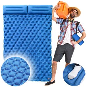 Turystyczny materac trekkingowy do namiotu dmuchany pompka z zagłówkiem