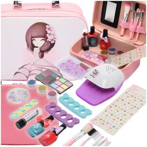 Zestaw do makijażu lampa do paznokci prezent dla dzieci dziewczynki 10 lat