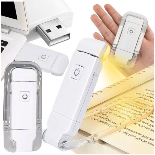 Lampka do czytania książki led z klipsem nocna w łóżku zakładka 3 tryby usb 144815340