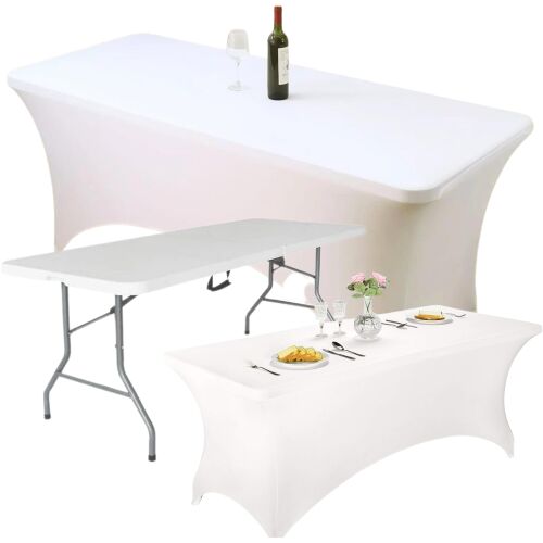 Pokrowiec na stół cateringowy bankietowy biały obrus elastyczny na komunię 144815673