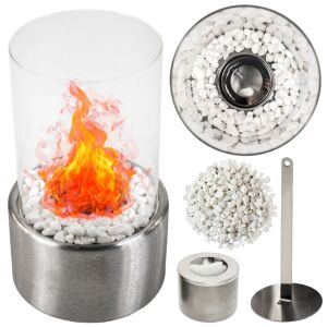 Biokominek bio kominek wolnostojący na biopaliwo stół taras dzień ojca taty