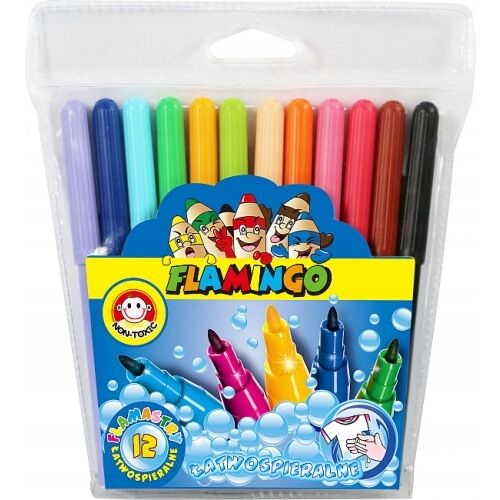 Flamingo mosható filctollak, 12 darab