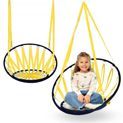 Huśtawka bocianie gniazdo hamak ogrodowa fotel wiszący z oparciem bujak 144817483