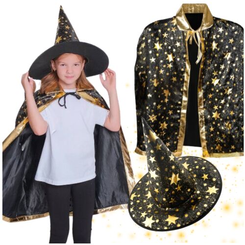 Varázsló jelmez kalap karneváli jelmez szett köpeny csillagok