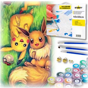 Obraz malowanie po numerach pikachu dla dzieci zdjęcia prezent urodzinowy
