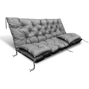 Kerti párna 150x60x50 cm + 2 párna hintapadhoz, vízálló, szürke