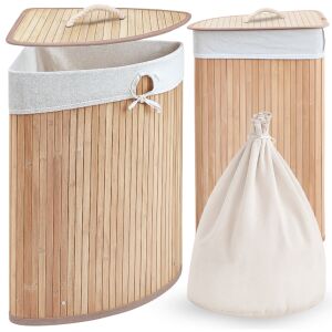 Kosz na pranie zabawki składany bambusowy narożny brudną bieliznę pojemnik
