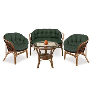 Zestaw ogrodowy 2x122x40cm + 190x40cm na krzesło kanapę huśtawkę meble rattanowe wodoodporny zielony