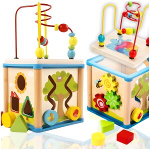 Fa oktatási kocka Montessori labirintus játék születésnapi ajándék