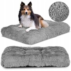 Kutyaágy párna magas oldalú Shaggy 100x70 cm világos szürke 144830948 - Kutyafekhely