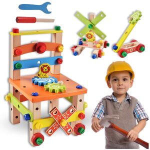 Warsztat dzieci drewniany zestaw małego majsterkowicza narzędzia klocki xxl