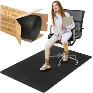 Mata ochronna 0,5mm 60x120cm czarna 144833238 - Irodai székalátét