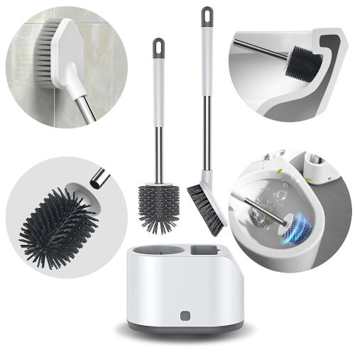 Szczotka toaletowa wc łazienki silikonowa zestaw dokładna gęsta giętka 2szt 144833881