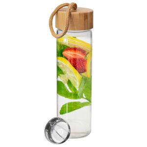 Üveg vizespalack szűrővel 450 ml
