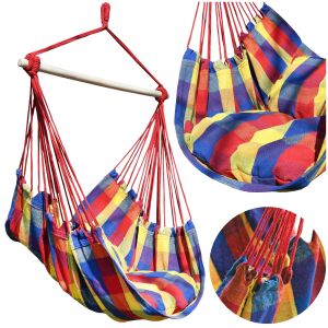 Hamak ogrodowy krzesło brazylijskie huśtawka fotel wiszący boho + poduszki 144836369 - Függőszék