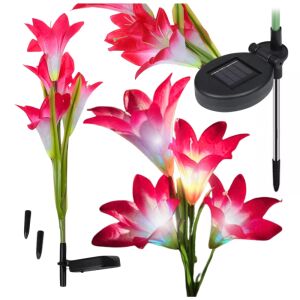 Lampa solarna led zestaw 2 szt 76 cm lilia kwiaty czujnik światła ogrodowe GoGarden