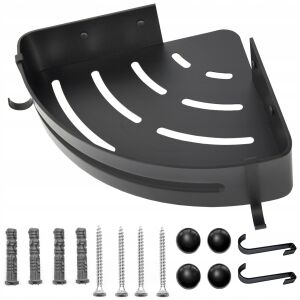 Półka metalowa łazienkowa narożna loft + wieszaki pod prysznic na kosmetyki