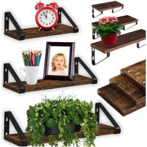 Zestaw półek ściennych wiszących rustic loft styl industrialny 3 sztuki