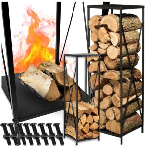 Stojak na drewno opałowe półka regał kominkowy metalowy loftowy kosz wysoki 144844419 - Kandalló & Kályha kiegészítő