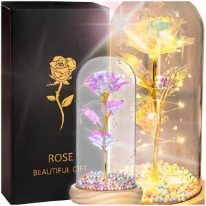 Świecąca w szkle led wieczna róża różowa baterie oświadczyny ślub imieniny 144844727 - Ajándék ötlet Valentin-napra
