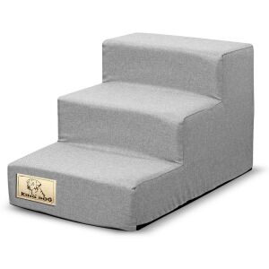 lépcsős, levehető lépcső, csúszásgátló 45x30x30 cm, szürke vászon 144845600 - Kiegészítők háziállat tartáshoz