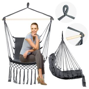 Krzesło brazylijskie duży hamak ogrodowy huśtawka fotel wiszący boho dzieci 144845613 - Függőszék