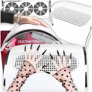 Pochłaniacz pyłu odpylacz do paznokci manicure frezarki 3 wiatraki 2 worki
