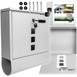 Skrzynka na listy srebrna ral 9006 mat wrzutnia z gazetnikiem na klucze dom