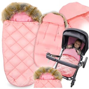Śpiworek z futerkiem do wózka fotelika spacerówki na zimę na sanki pikowany