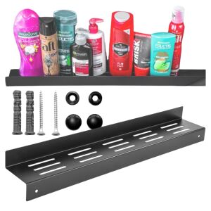 Czarna półka łazienkowa wisząca łazienka pod prysznic regał na kosmetyki