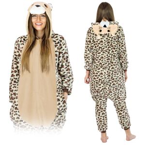 Kostium onesie kigurumi gepard ciepła piżama przebranie kombinezon zamek l
