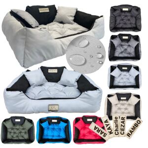 KINGDOG kutyafekhely 130x105 cm személyre szabott vízálló világos szürke