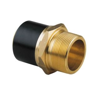 PE-sárgaréz adapter GZ külső menettel, d40x1 1/4"" PE100, SDR11, PN10 gáz/PN16 víz, elektromos csatlakozóval vagy elektromos redukcióval történő összeszereléshez 144852387 - KPE idom