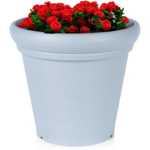 Szürke kerek műanyag kerti cserép 38x34 cm 144854762 - Kert