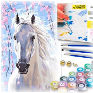 Obraz do malowania po numerach dla dzieci kreatywne rysowanie z ramą koń