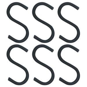 Akasztók konyhai korláthoz, fekete, RADKA, 7,5 cm, 6 db. 144856638 - Vállfa és fogas