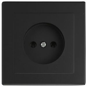 Földelés nélküli szimpla aljzat IP20 16A 250V Süllyesztett szerelésű matt fekete