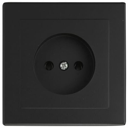 Földelés nélküli szimpla aljzat IP20 16A 250V Süllyesztett szerelésű matt fekete 144859487