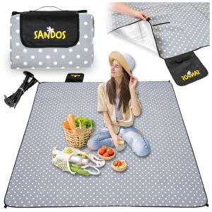 Koc piknikowy plaże mata izolacja 200 x 200 kotwy wodoodporny grochy duży 144860010 - Kert