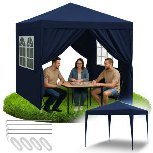 Pawilon ogrodowy namiot handlowy imprezowy altana 4 ścianki boczne okna xxl 144860052 - Kert