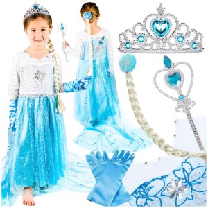 Elsa jelmez, karneváli ruha, hercegnő ruha, lány bál