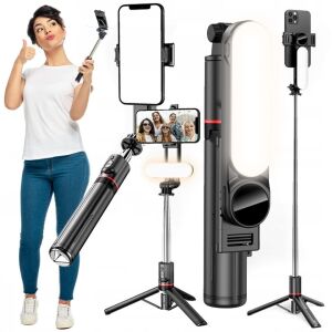 Uchwyt statyw selfiestick lampa kijek selfie 360 usb + pilot do telefonu 144861586 - Selfie bot
