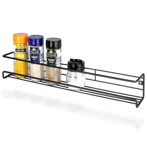 Fekete fém fűszertartó polc