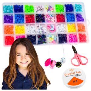 Duży zestaw do robienia bransoletek naszyjników zawieszek koraliki prezent